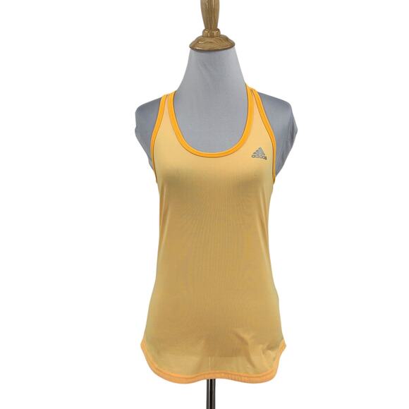 Adidas Tank Womens Extra Small Cheddar Climalite Racerback Vented Top *READ - Picture 1 of 13